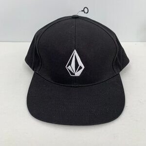 Volcom black snapback baseball hat adjustable Cotton embroidery new One Size